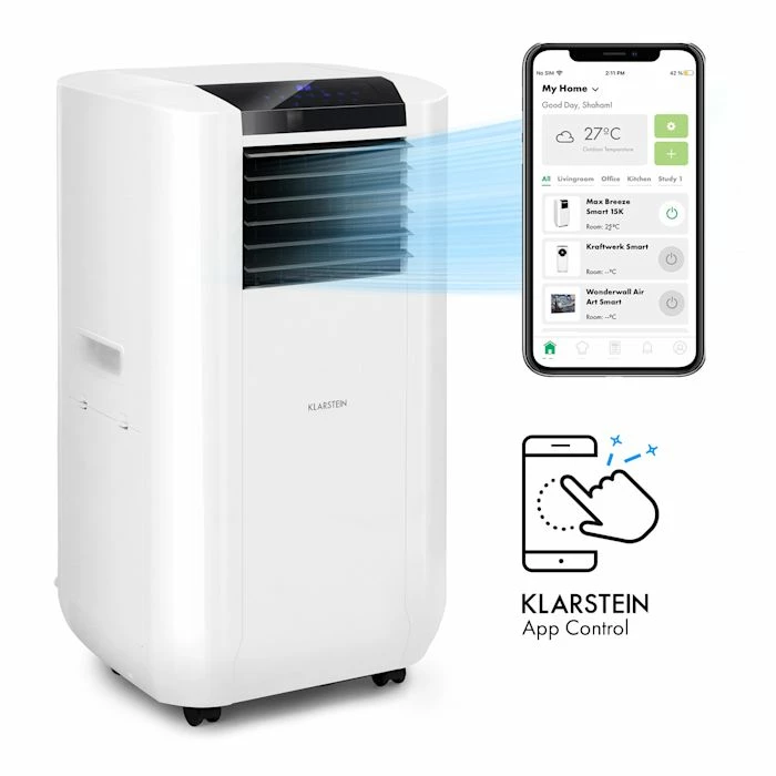 Klarstein Climatiseurs Climatiseur Mobile Max Breeze Smart Mobile15000 BTU/h (4,4 KW) CEE A