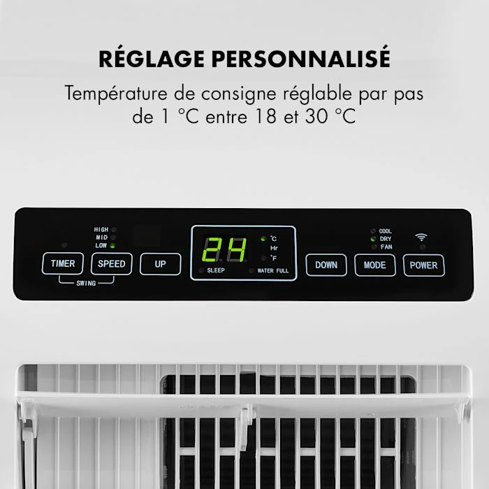 Klarstein Climatiseurs Climatiseur Mobile Metrobreeze Rom Smart 10 000 BTU / 3,0 KW EEC A+ Télécommande – Image 3