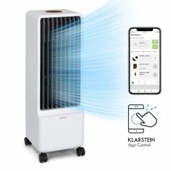 Klarstein Rafraichisseurs Maxflox Smart 3-in1 Rafraîchisseur D'air Ventilateur Humidificateur 5L WiFi Télécommande 2x Pack De Glace