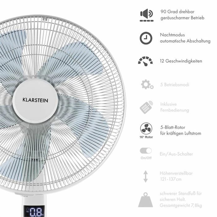 Klarstein Ventilateurs Silent Storm Ventilateur Colonne Set De 2 – Image 3
